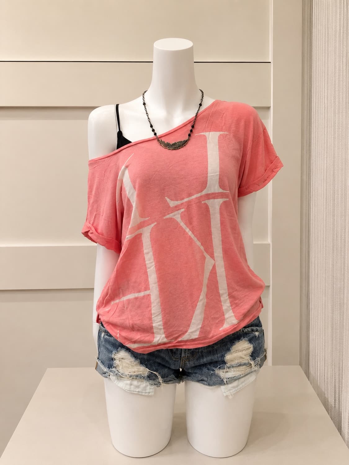 H&M Divided 갸루 핫핑크 Like 반팔티 상품이미지1
