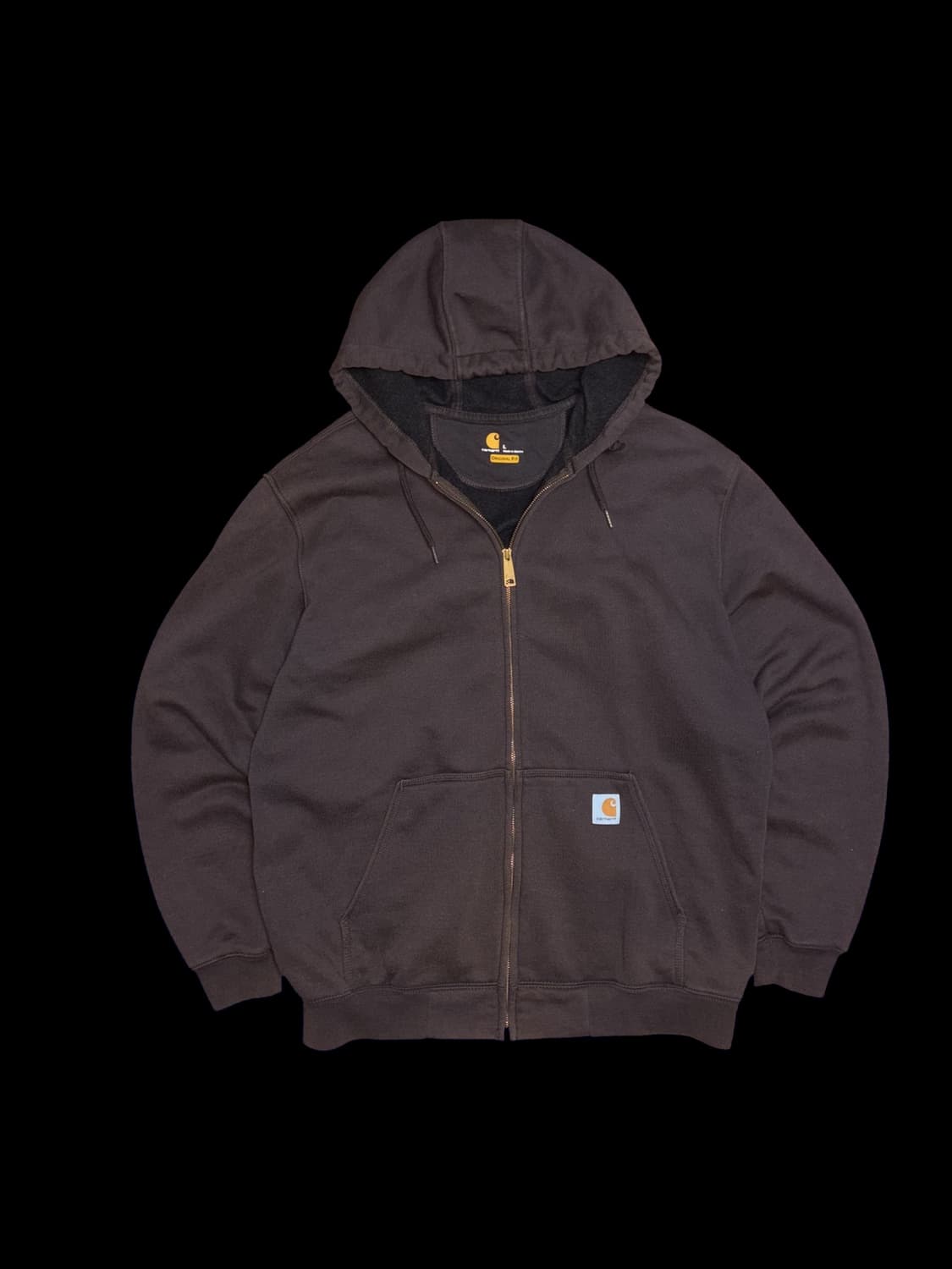 칼하트 다크 브라운 후드 집업 상품이미지4