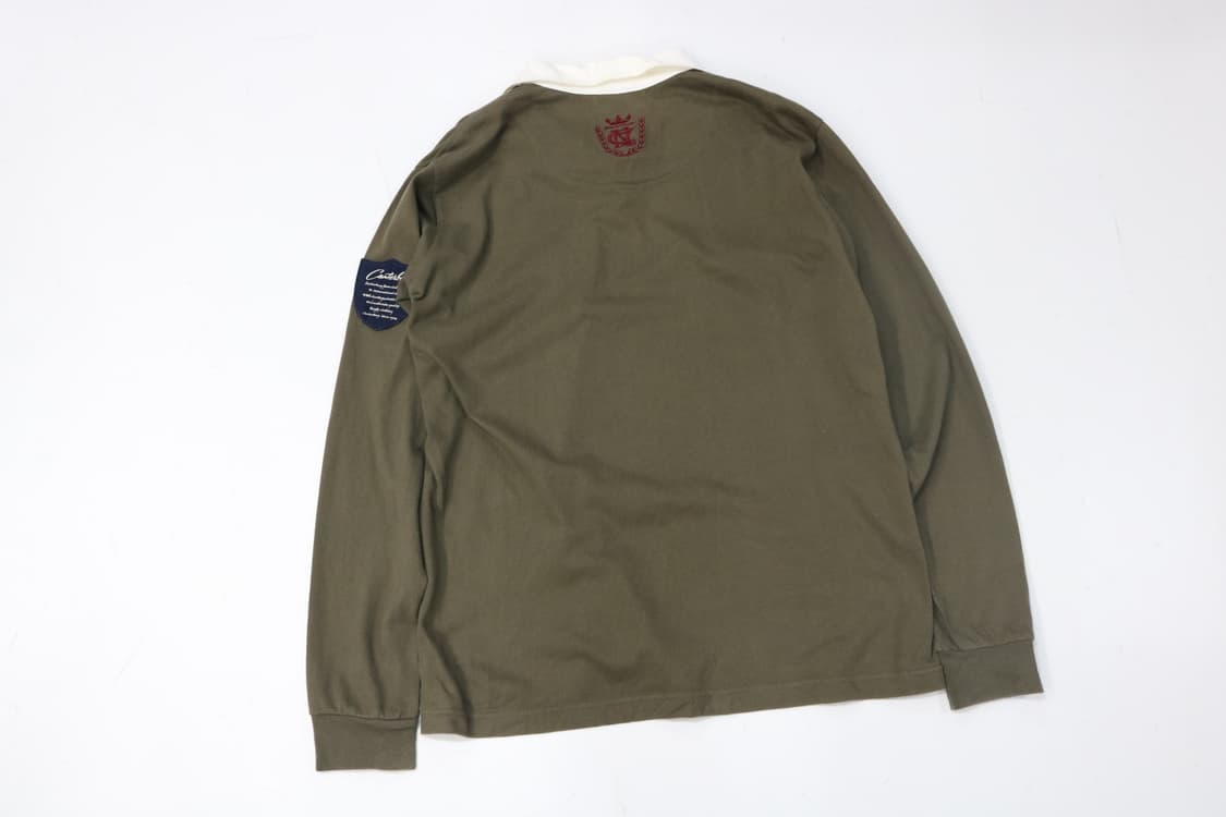 캔터베리(Canterbury) 빈티지 카키 자수 와펜 럭비 셔츠 (XL) 상품이미지8