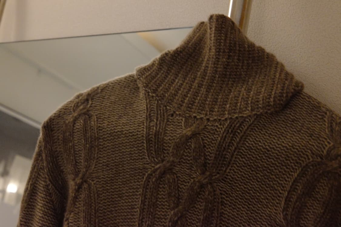 로로피아나 캐시미어 케이블 니트 브라운 54 상품이미지2