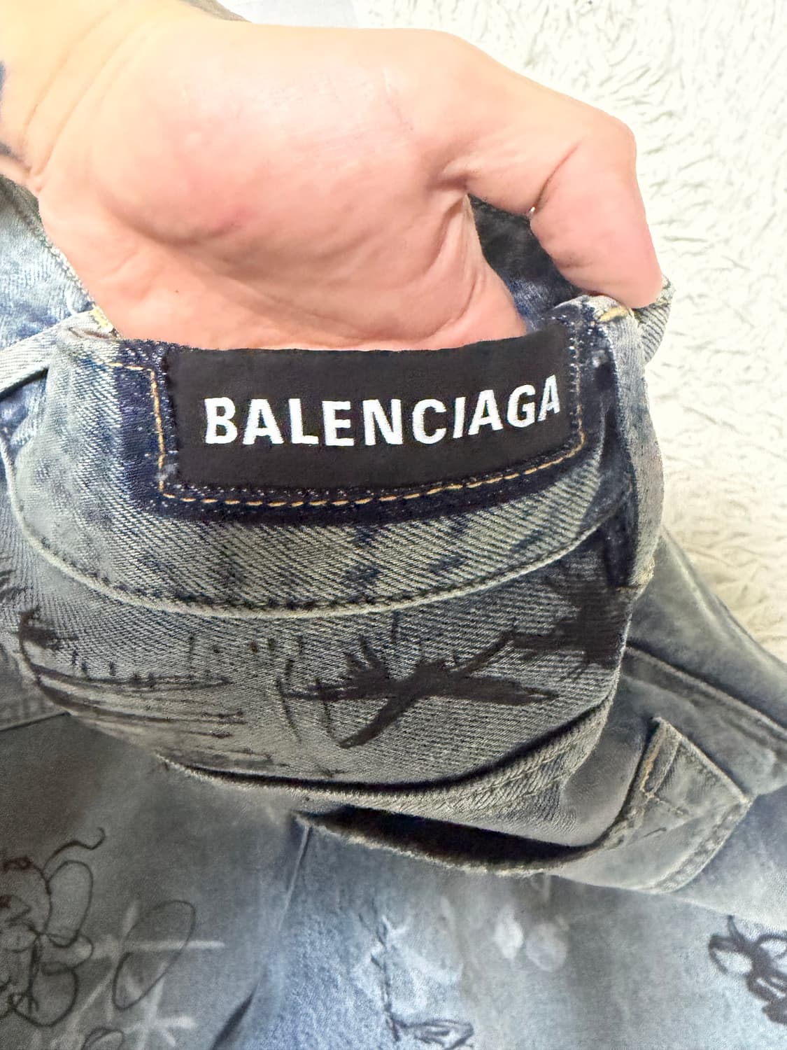 (S) 발렌시아가 그래피티 배기 데님 상품이미지3