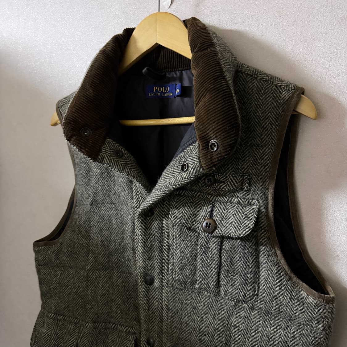 폴로 랄프로렌 헤링본 울 패딩 베스트 M (남성 100정도) 상품이미지10