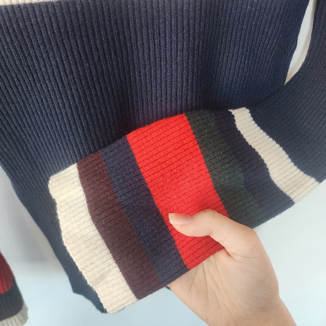 SJYP 스트라이프 골지 니트(치마세트) 상품이미지4