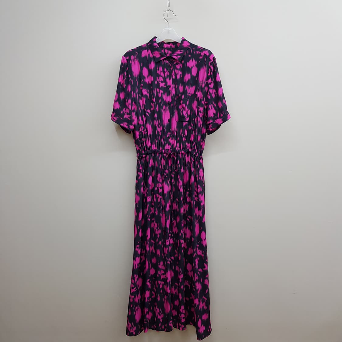 자딕앤볼테르 핑크 블랙 패턴 스트링 롱 원피스 L사이즈 상품이미지1