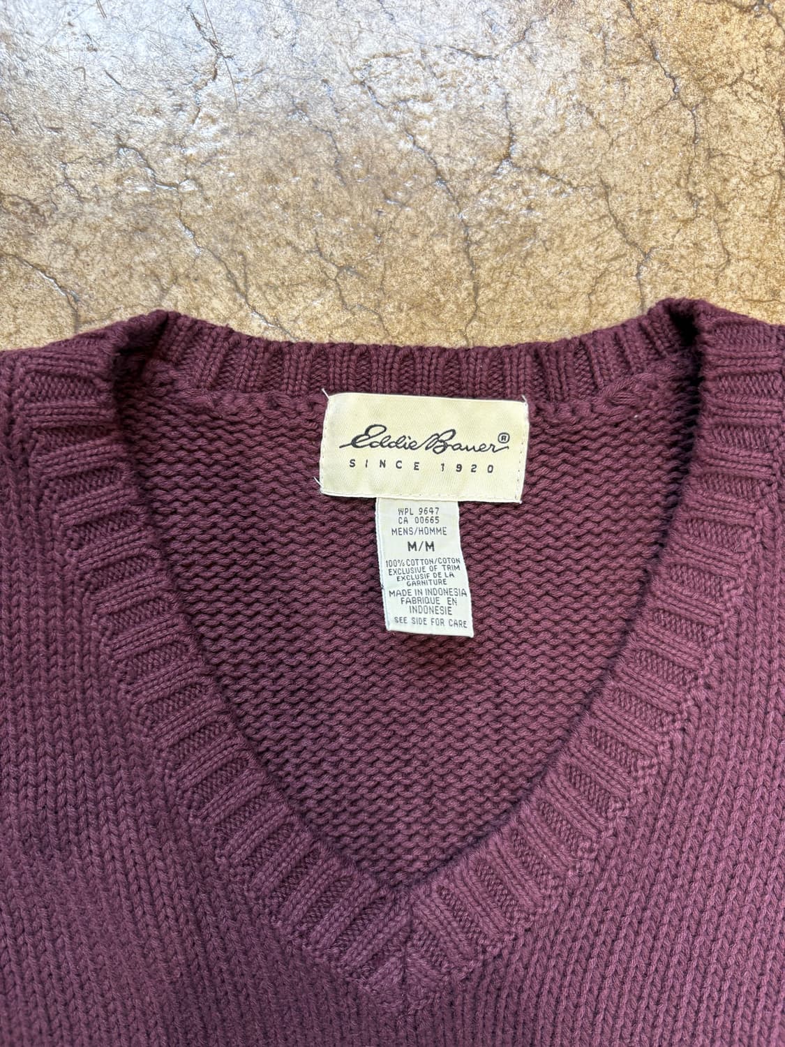 Eddie Bauer 버건디 코튼 니트 베스트 상품이미지4