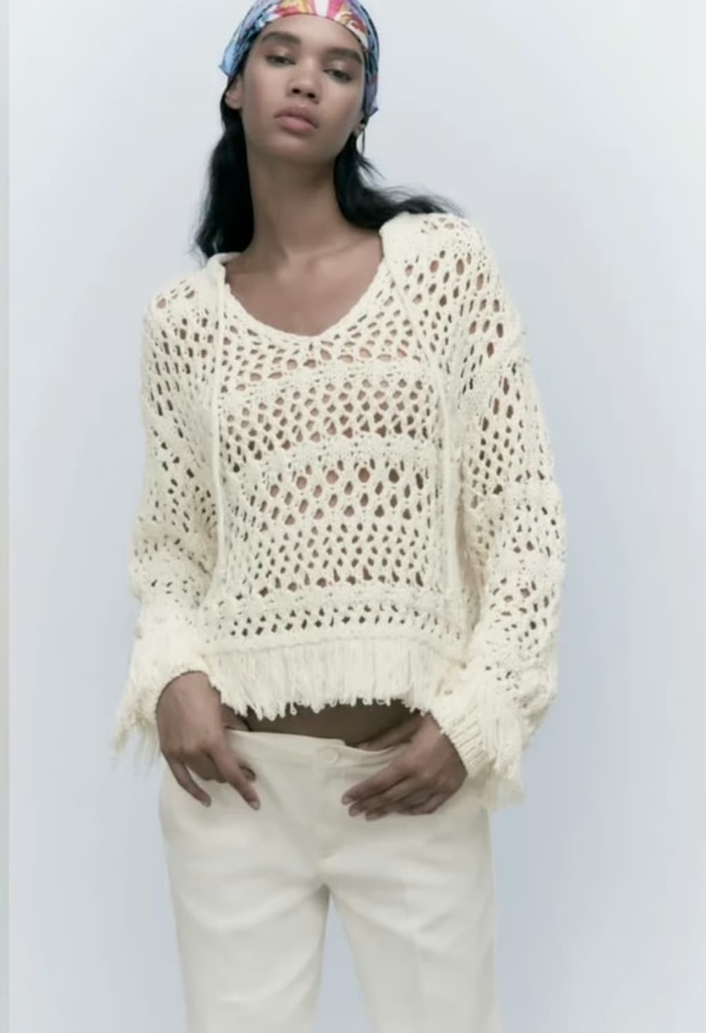 자라 그물니트 태슬니트 아이보리 상품이미지1