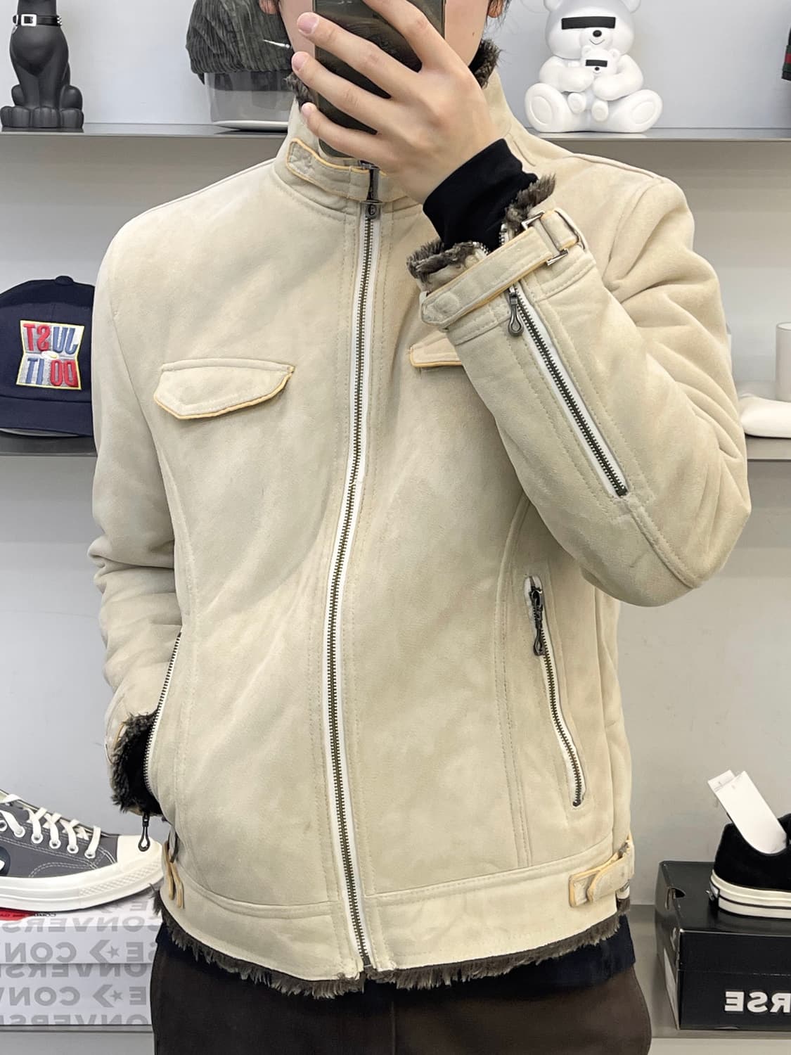 Maie&Co. 폭스 레더 쉐르파 자켓 상품이미지2