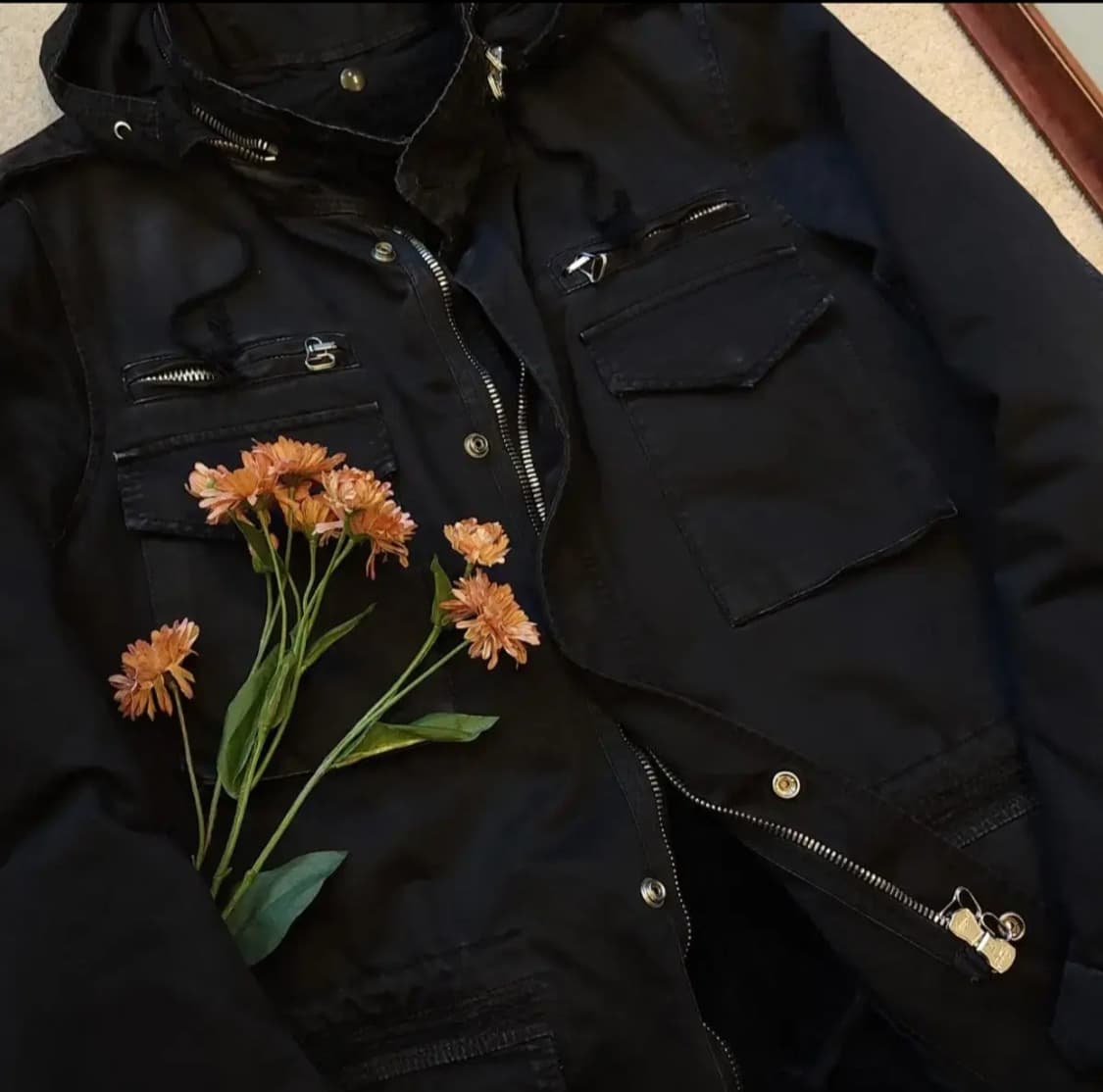 발망 무스탕 밀리터리 필드자켓 블랙 발망 데카르넹 52 상품이미지6