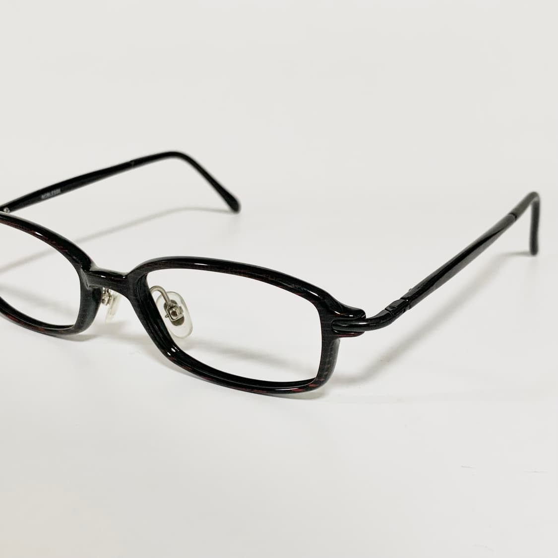 922 데드스탁 빈티지안경 블랙 브라운 스트라이프 오벌 사각 프레임 픽키 상품이미지6