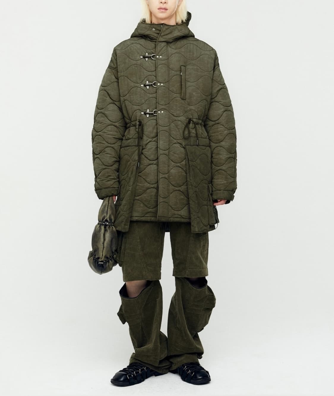 앤더슨벨 레이스업 피쉬테일 파카 awa638m(KHAKI) 상품이미지1