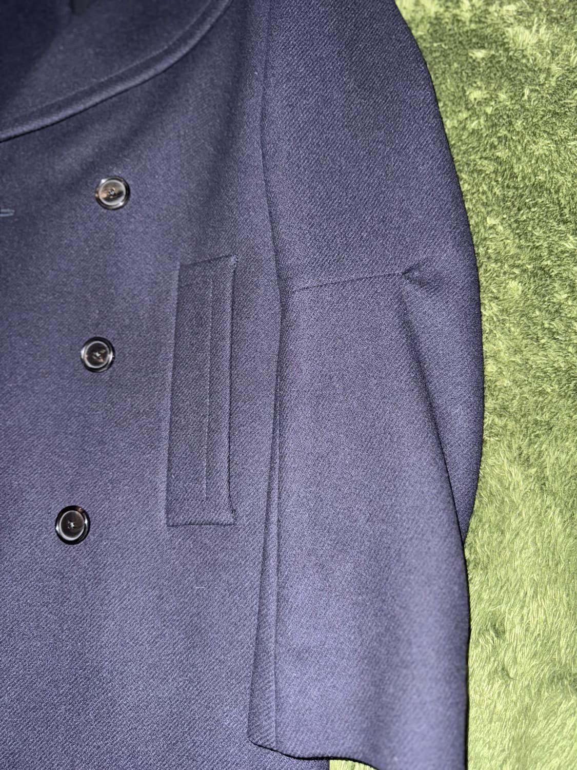 [S] 앤드뮐미스터 더블 브레스티드 플리츠 디테일 울 비스코스 코트 상품이미지4