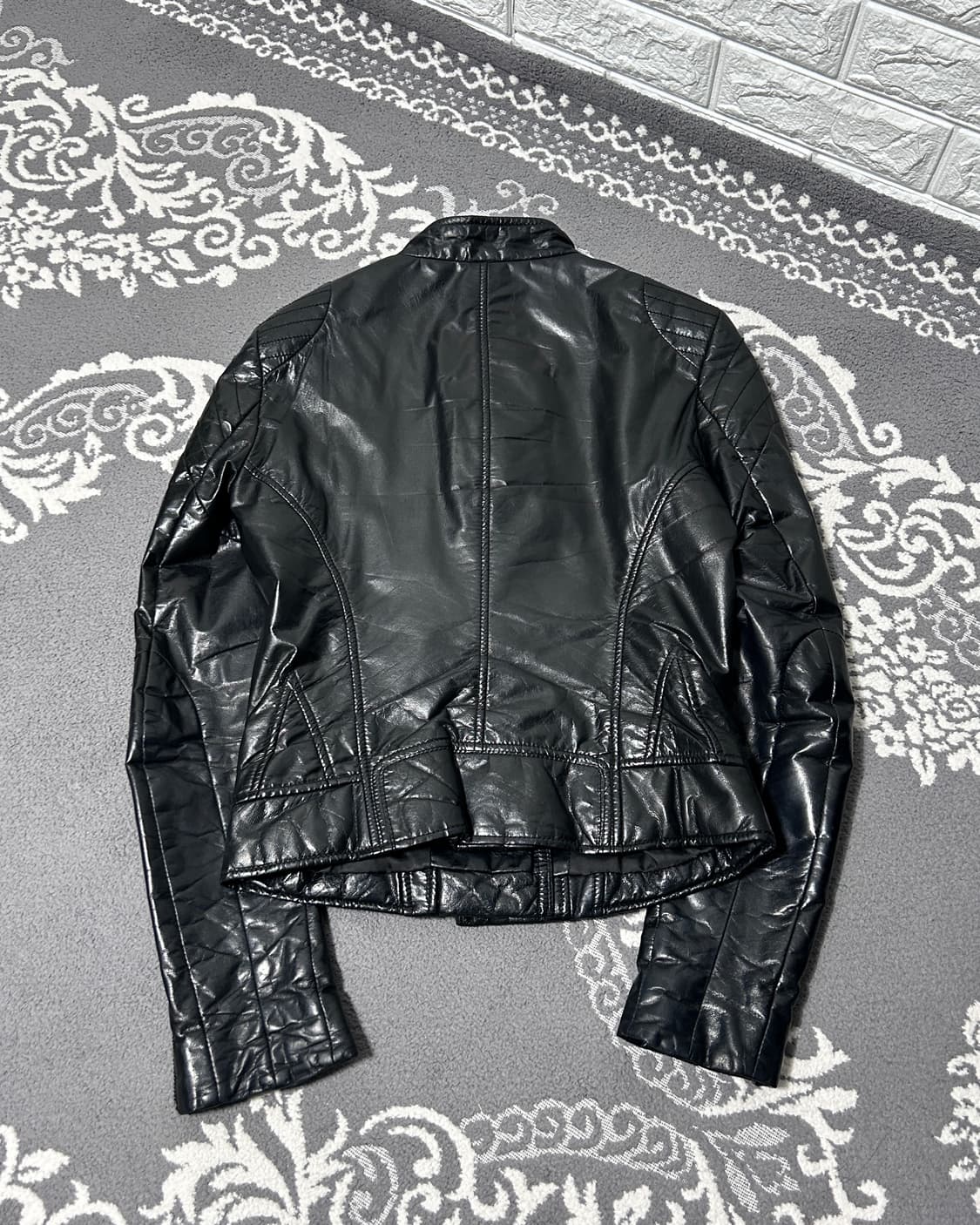 타임 사선 고트스킨 자켓 상품이미지5