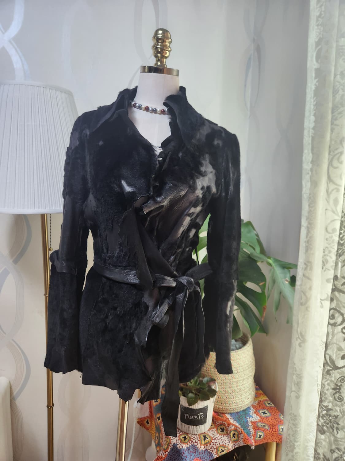 오브제 블랙 양피 퍼  자켓 상품이미지1