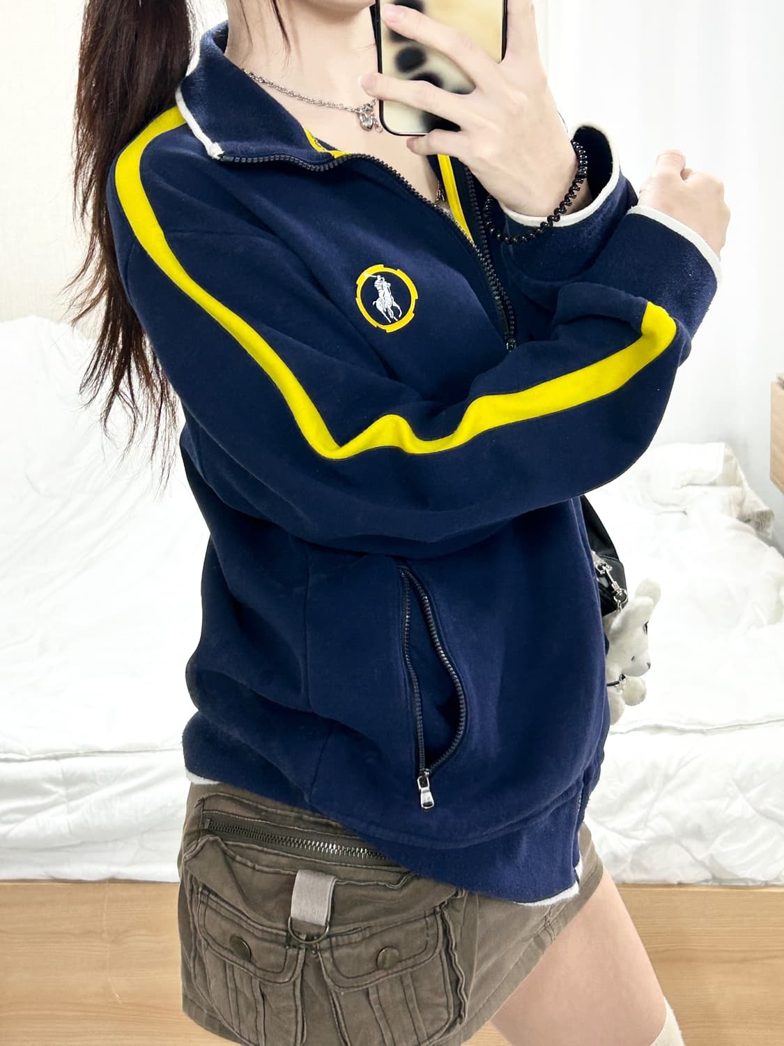 폴로 네이비 사이드라인 코튼집업 상품이미지4