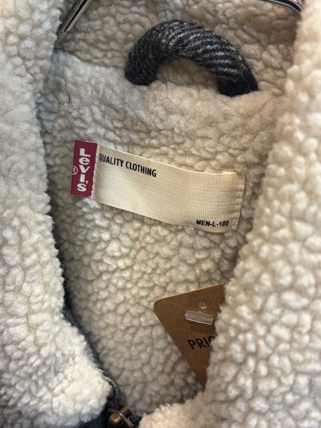 L 리바이스 버튼카라 원포켓 체크 쉐르파 울 자켓 상품이미지7