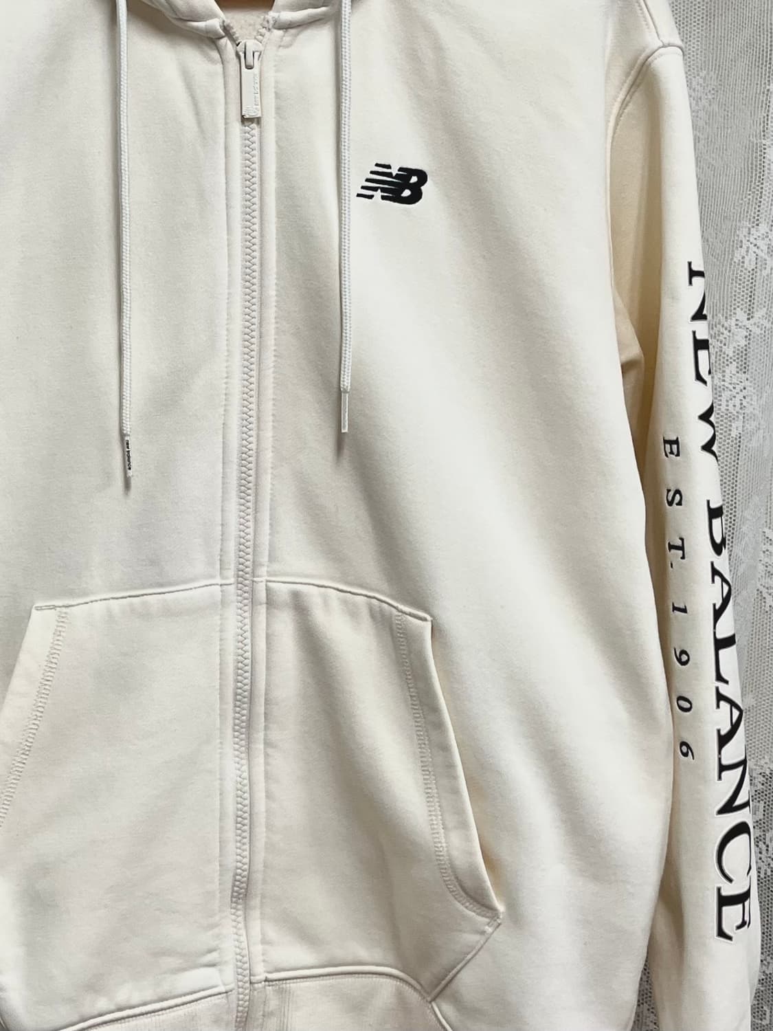 95) 뉴발란스 기모 후드집업 아이보리 상품이미지3