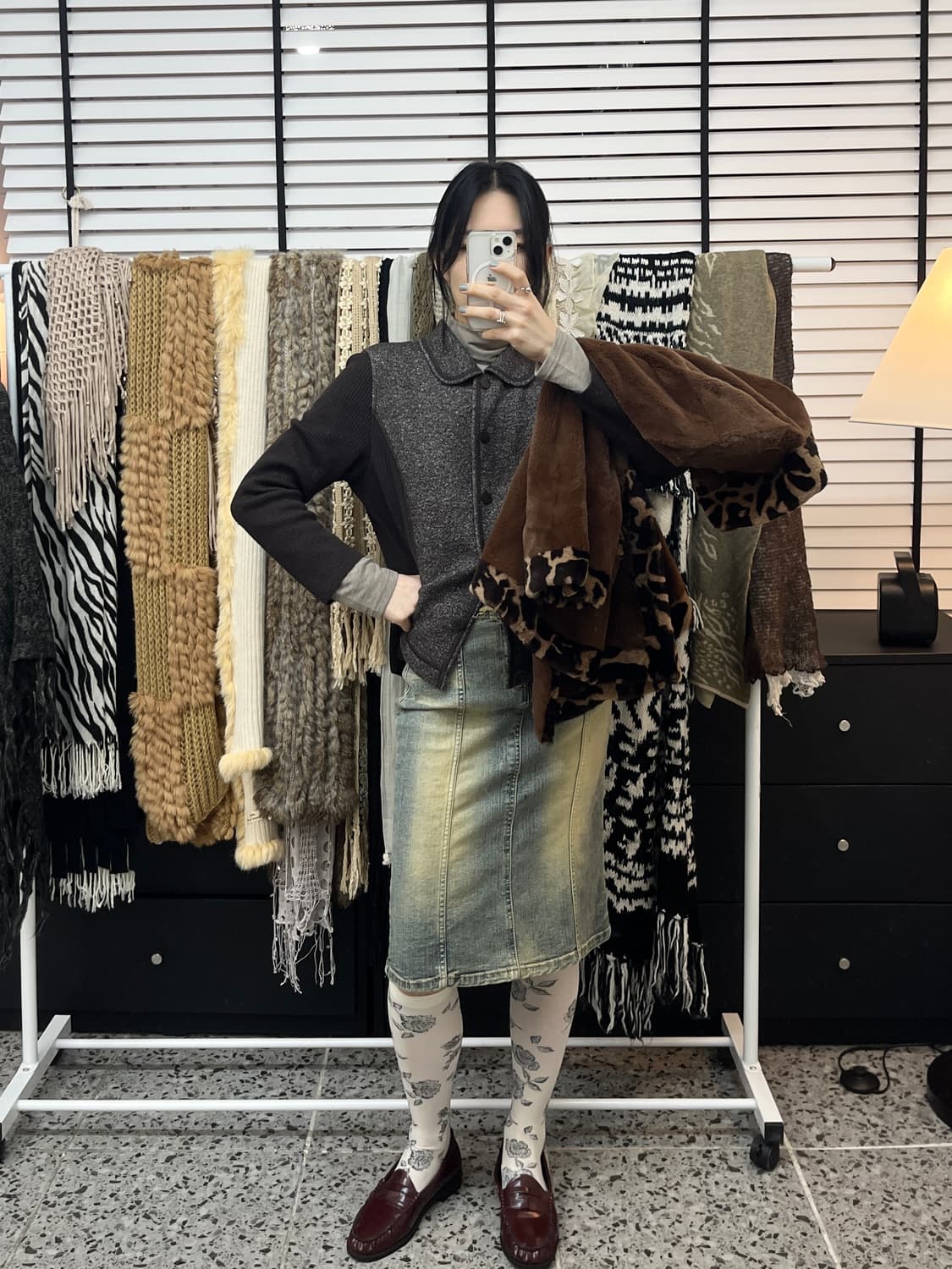 mocha circle collar cardigan 상품이미지2