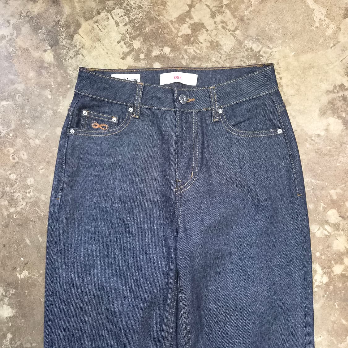 26) 플랙 로그 콘밀원단 하이라이즈 인디고 청바지 데님팬츠 상품이미지3