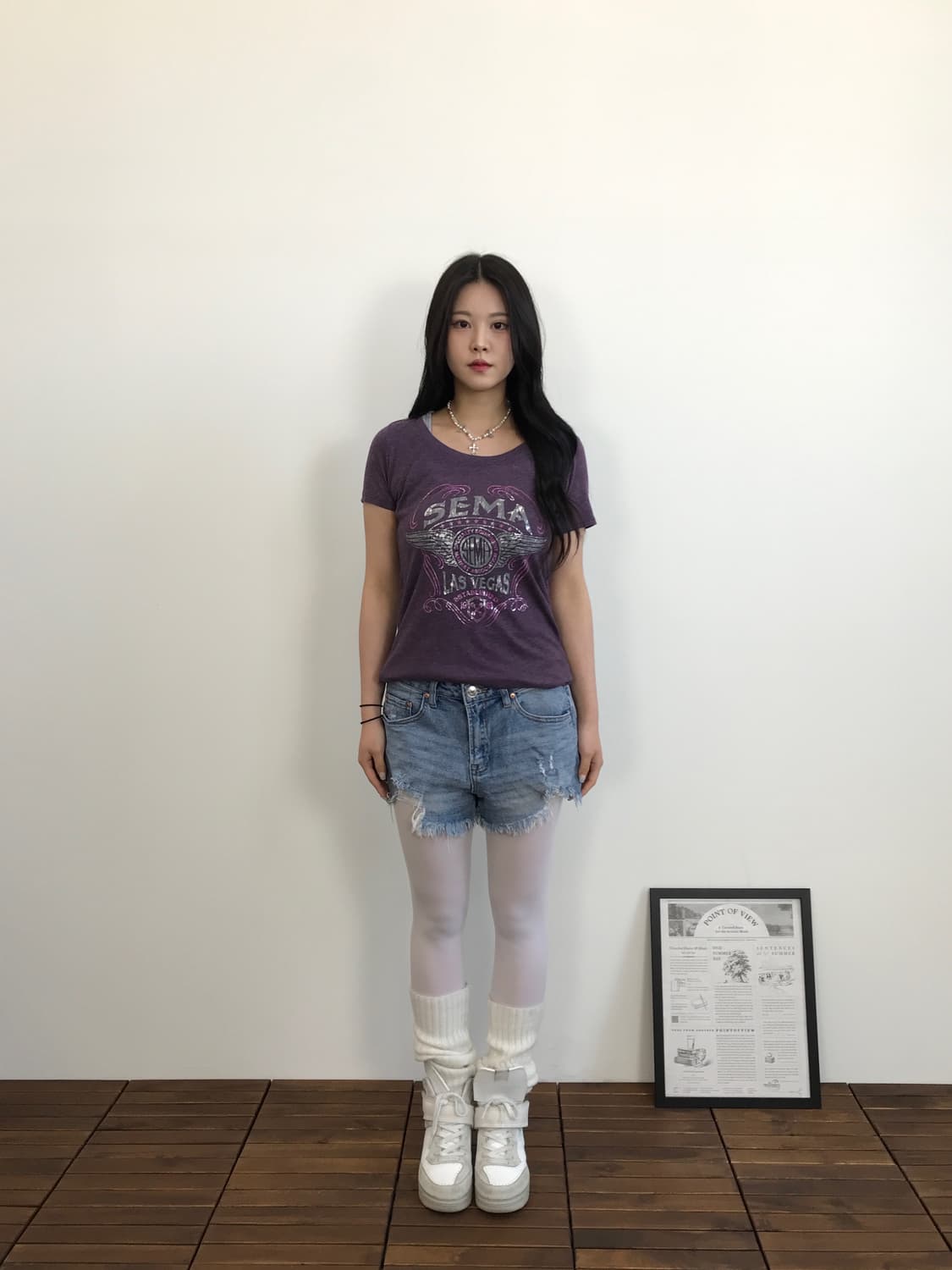 Jpn Purple Y2k Graphic Short Sleeve Tee 상품이미지3