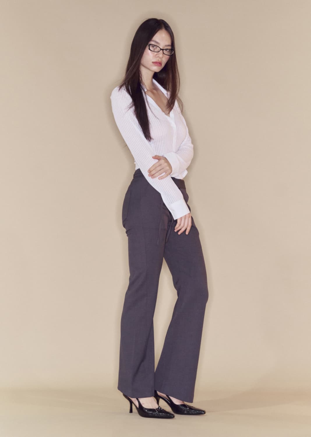 플리즈노팔로우 소피아 리본 부츠컷 슬렉스 블랙 1사이즈 상품이미지9