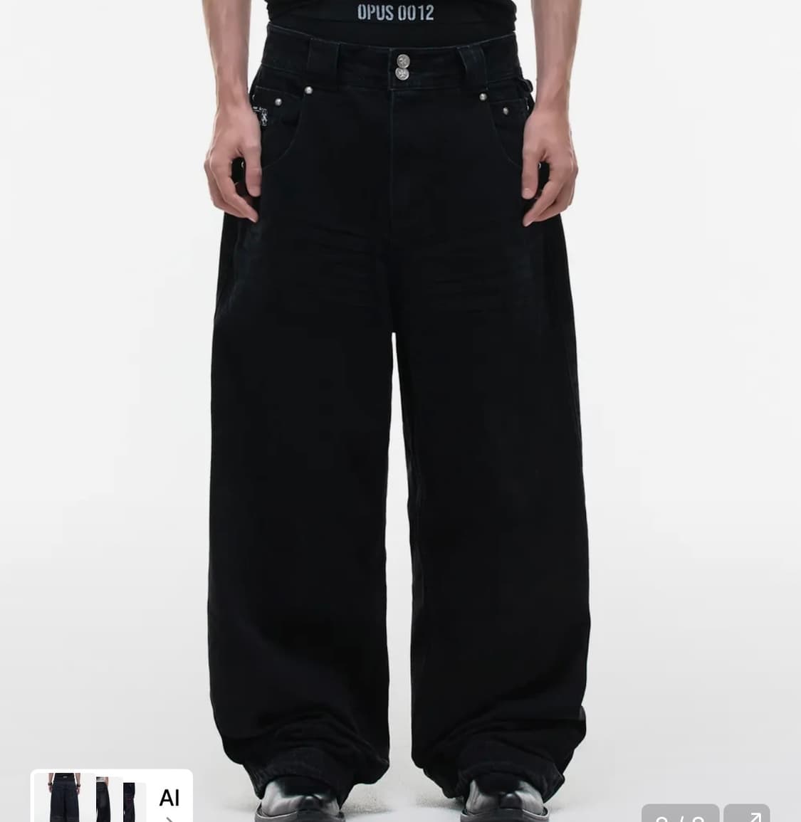 Op. 09 SIG LIQUID DENIM PANTS BLACK 상품이미지2