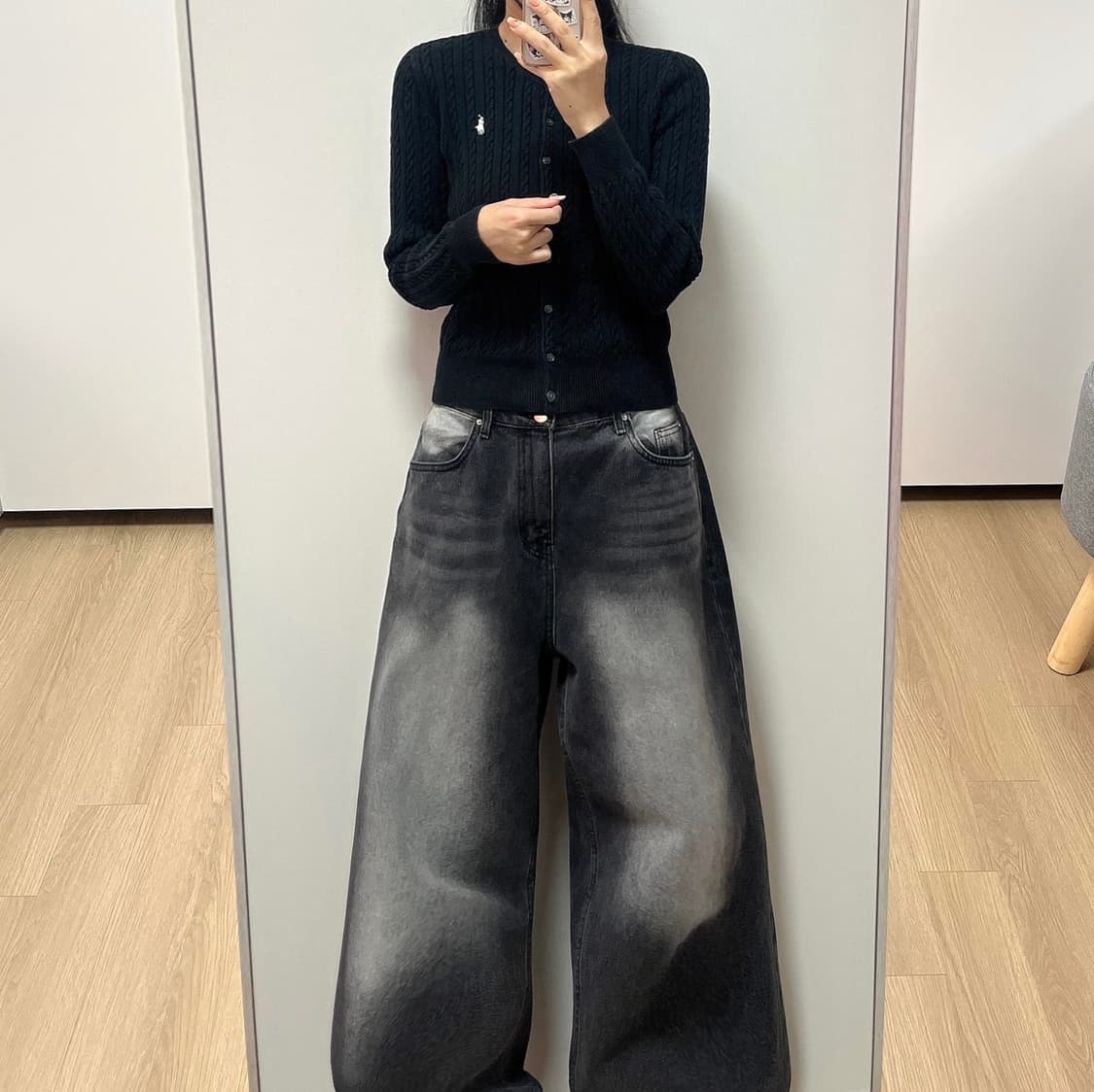 폴로 랄프로렌 블랙 꽈배기 니트 가디건 상품이미지1