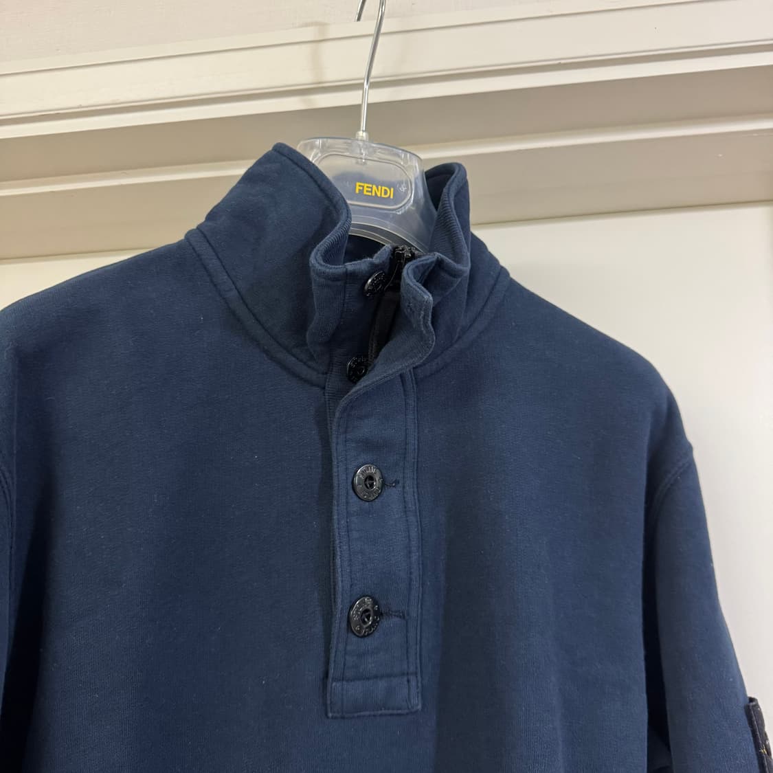 스톤아일랜드 버튼 반집업 맨투맨 L사이즈 네이비 상품이미지5