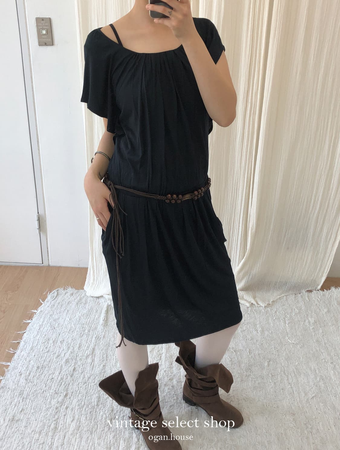 vintage draped pocket layerd ops 상품이미지1