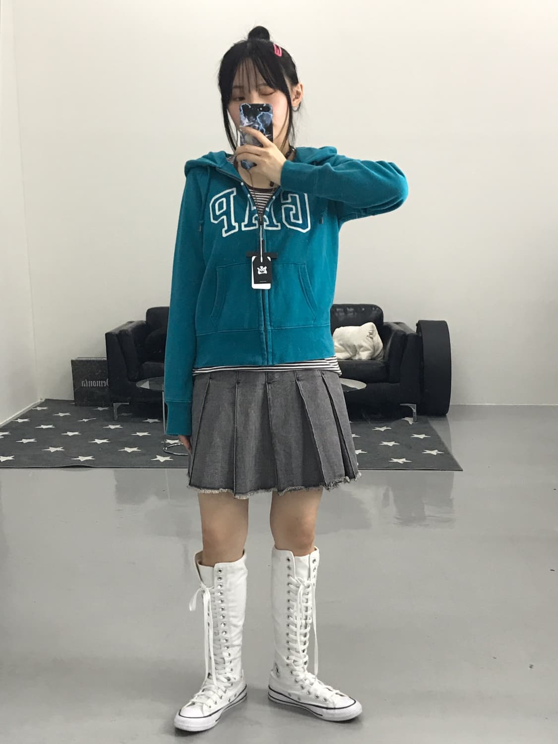 Gu Pleated Denim Mini Skirts  상품이미지3