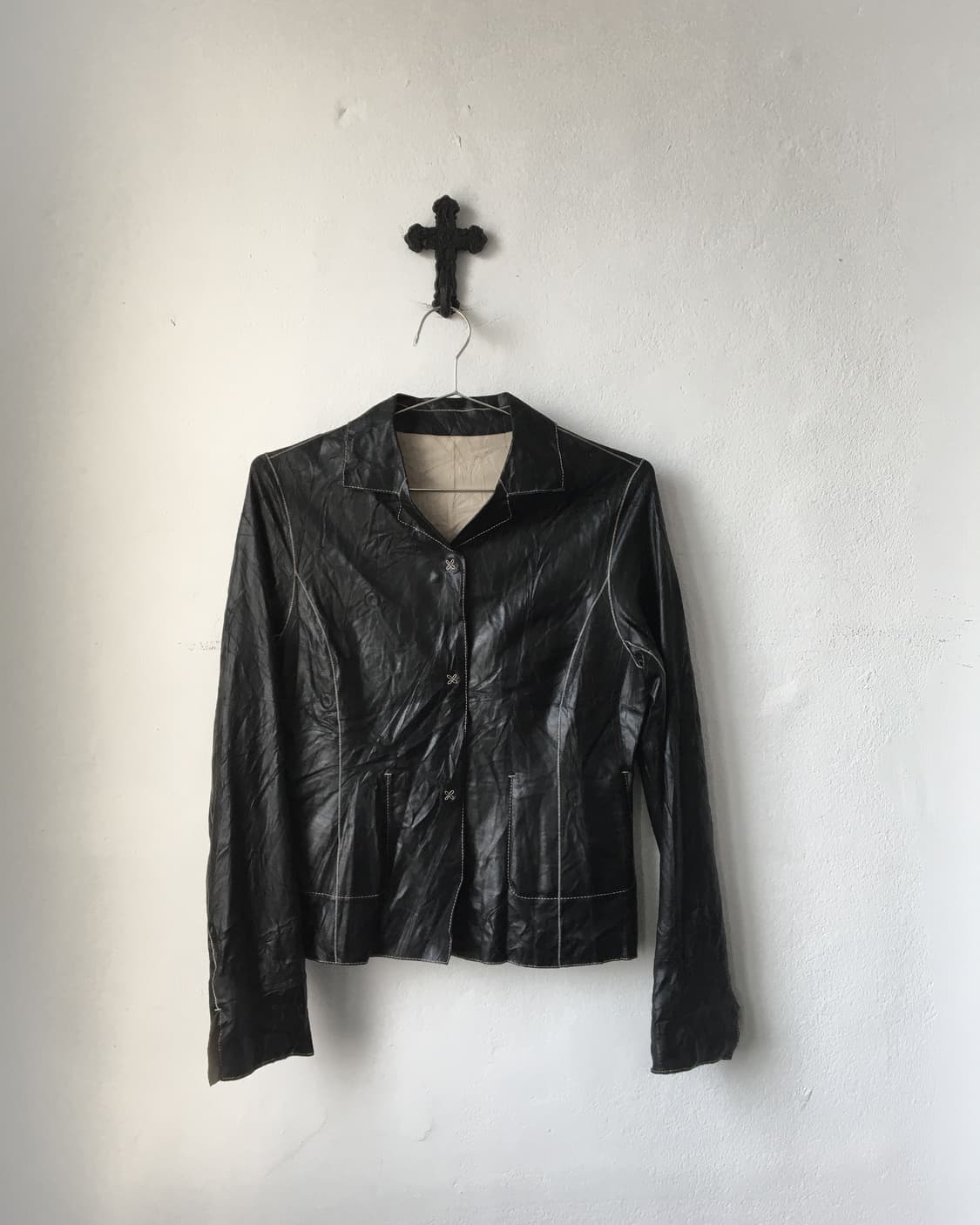 Trussardi stitch point leather jacket 상품이미지2