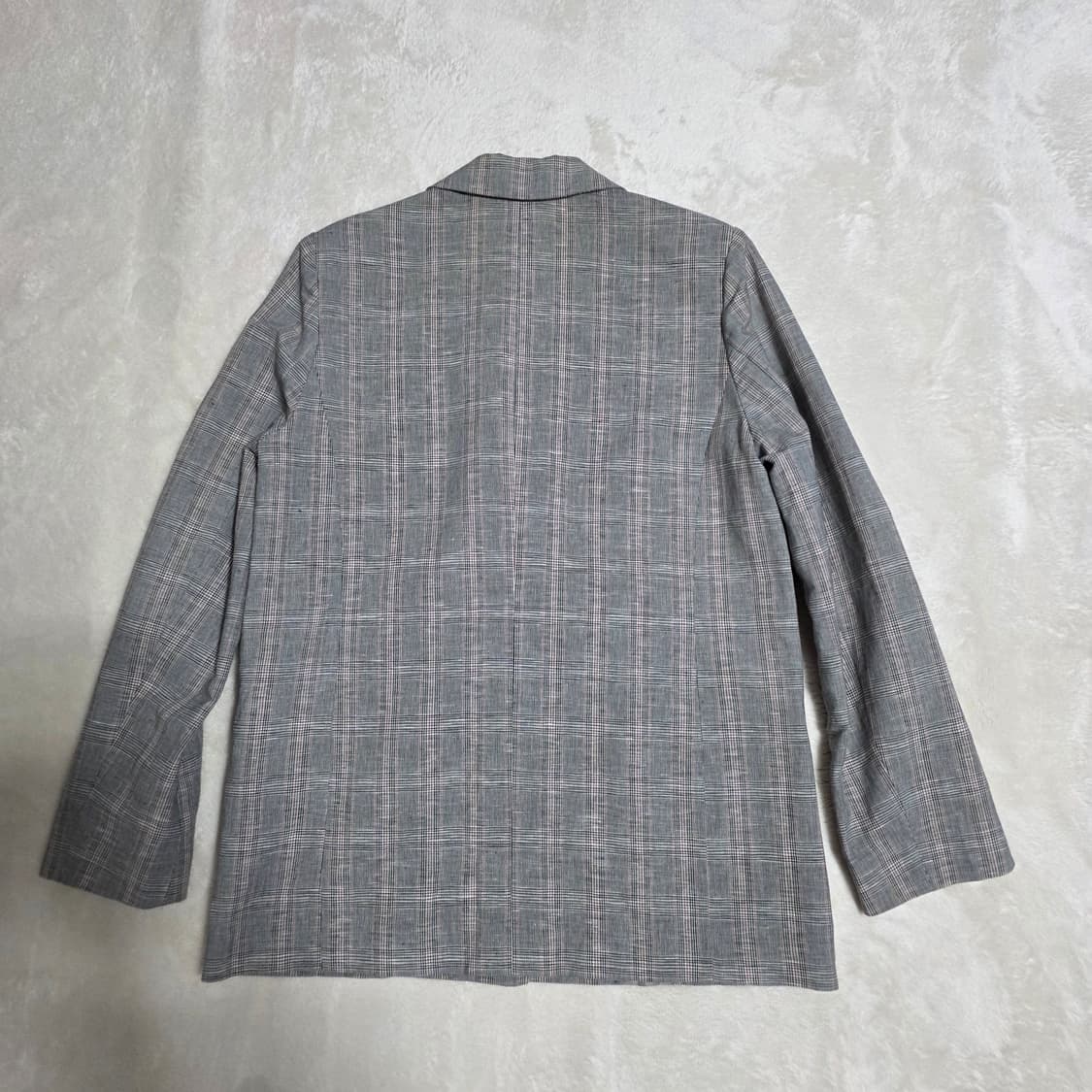 (S)여성 미쏘 린넨 블랜드 체크 자켓 상품이미지3