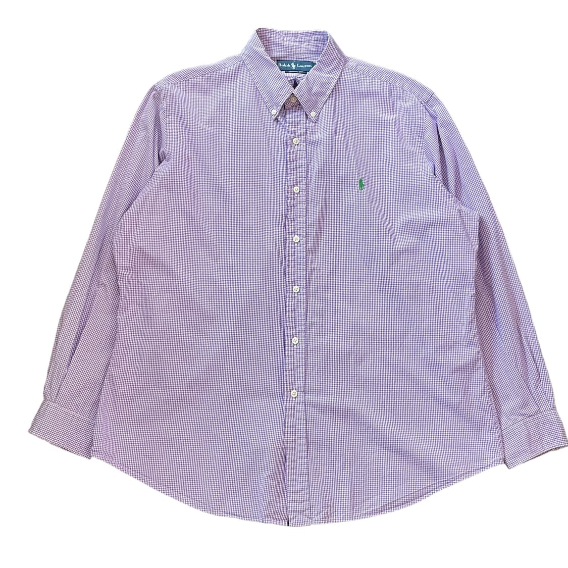 폴로 랄프로렌 파스텔퍼플 깅엄체크 긴팔 셔츠 XL 상품이미지1