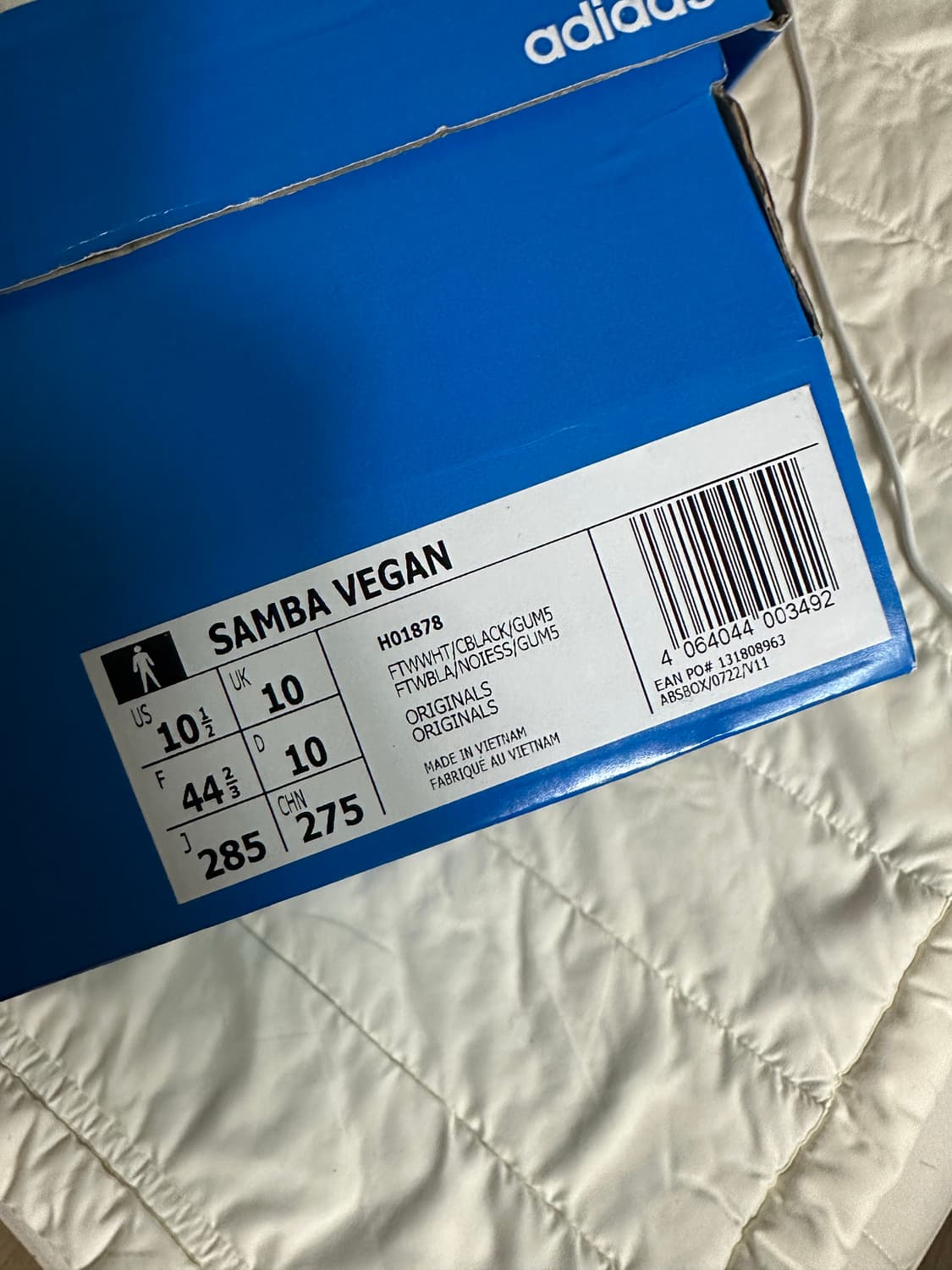 [285]아디다스 삼바 비건 블랙 화이트 풀박택채새상품 상품이미지3