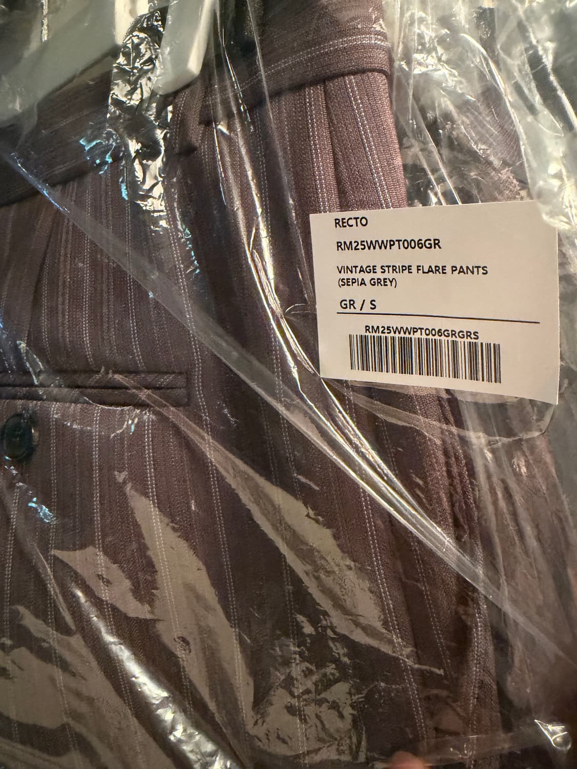 렉토 빈티지 스트라이프 플레어팬츠 세피아 그레이 s 상품이미지2