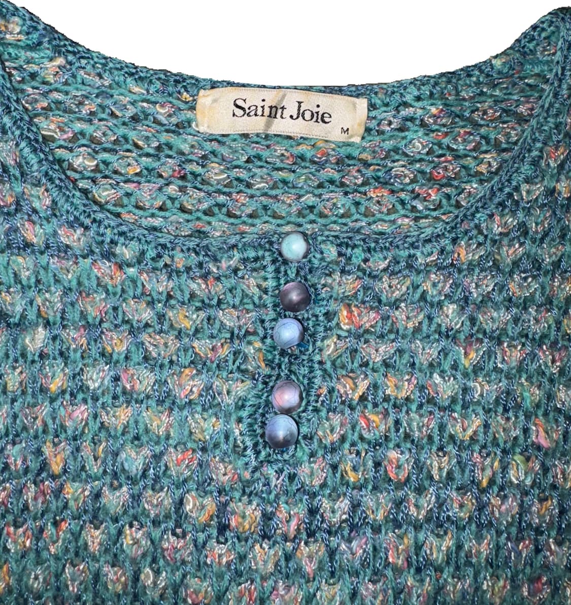 아쿠아블루 빈티지 짜임 니트 상품이미지3