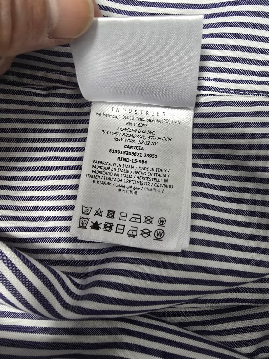 몽클레어 감마 블루 체크 스트라이프 셔츠 1 상품이미지6