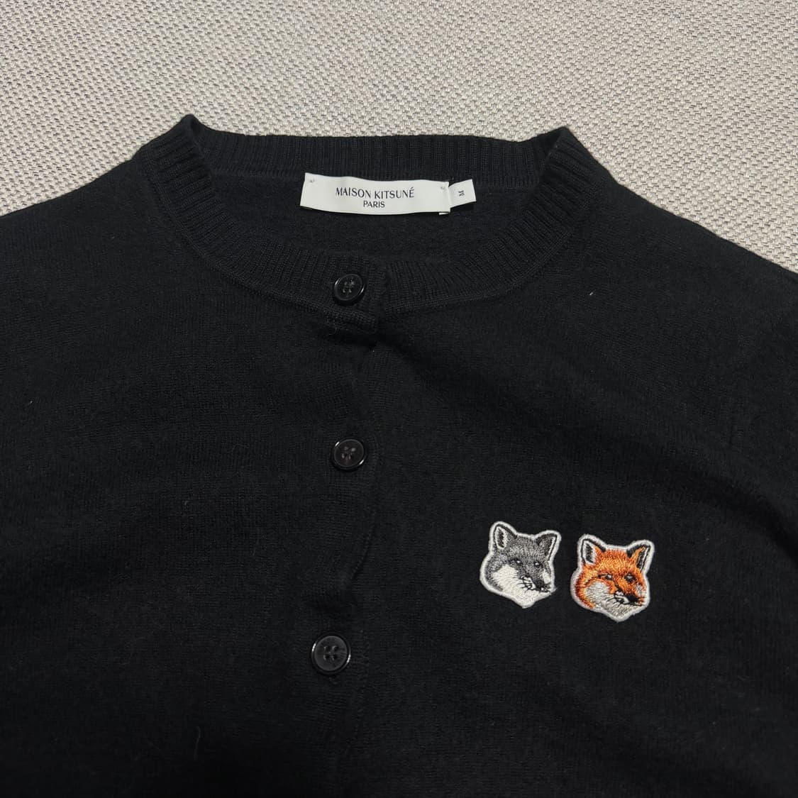 메종키츠네 더블폭스 블랙 가디건 상품이미지2