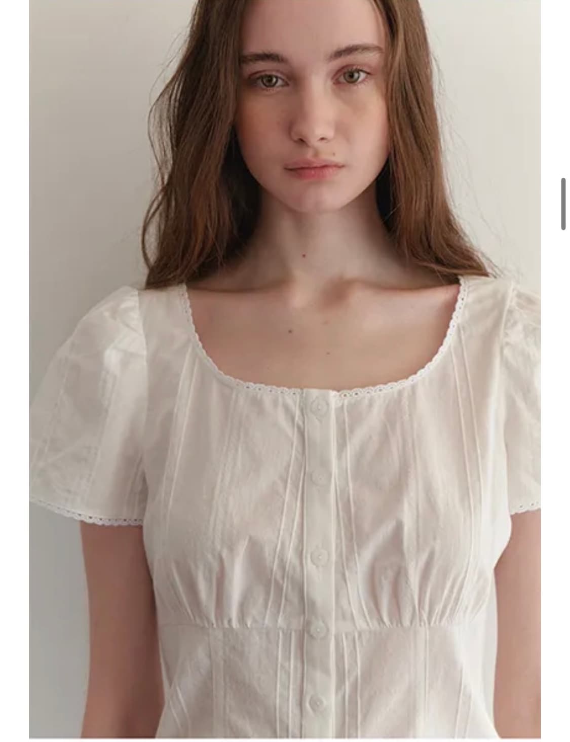 among 스퀘어넥 레이스 블라우스 아이보리 상품이미지1