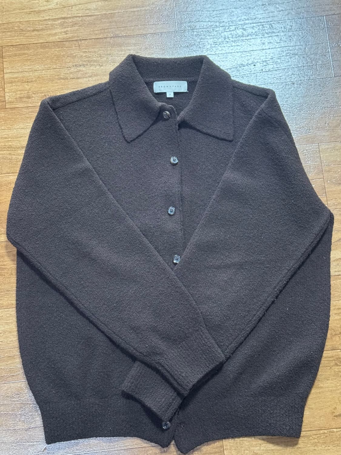 브라운야드 카라 가디건 다크브라운 3사이즈 상품이미지4