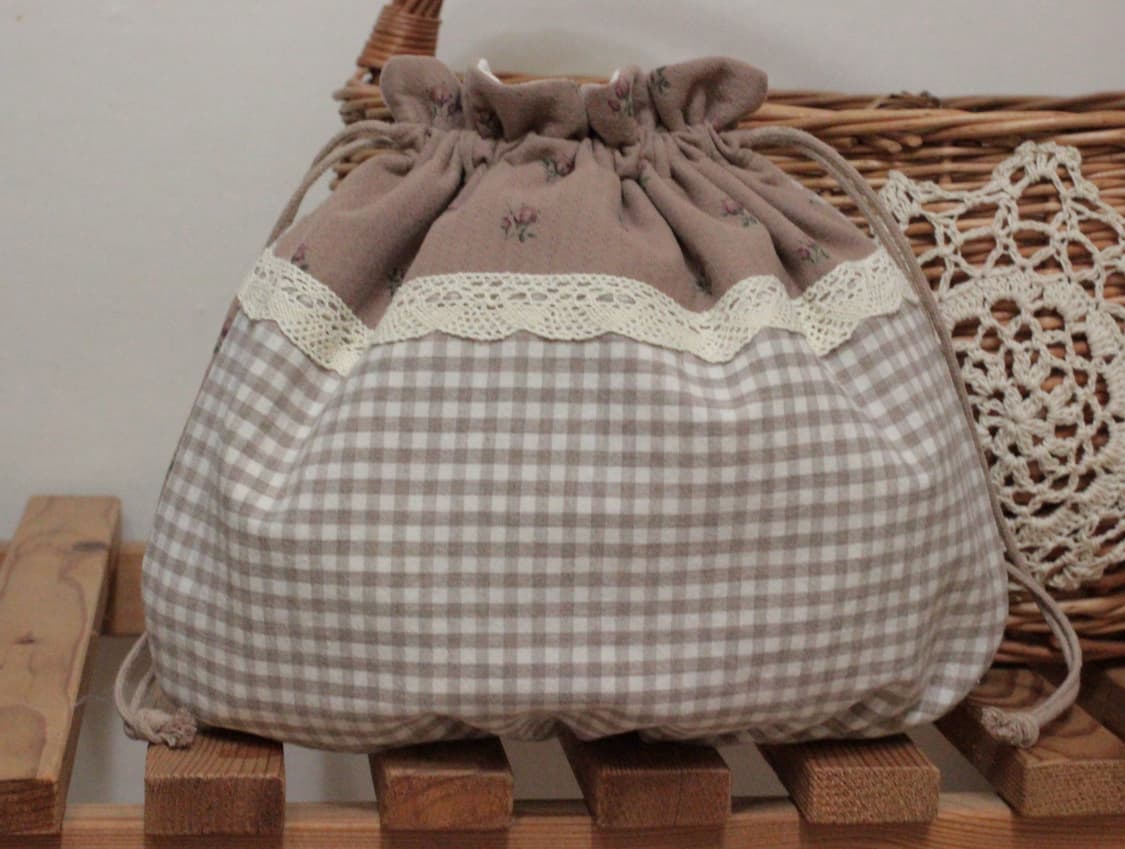 핸드메이드 셔링 레이스 스트링 파우치 상품이미지5