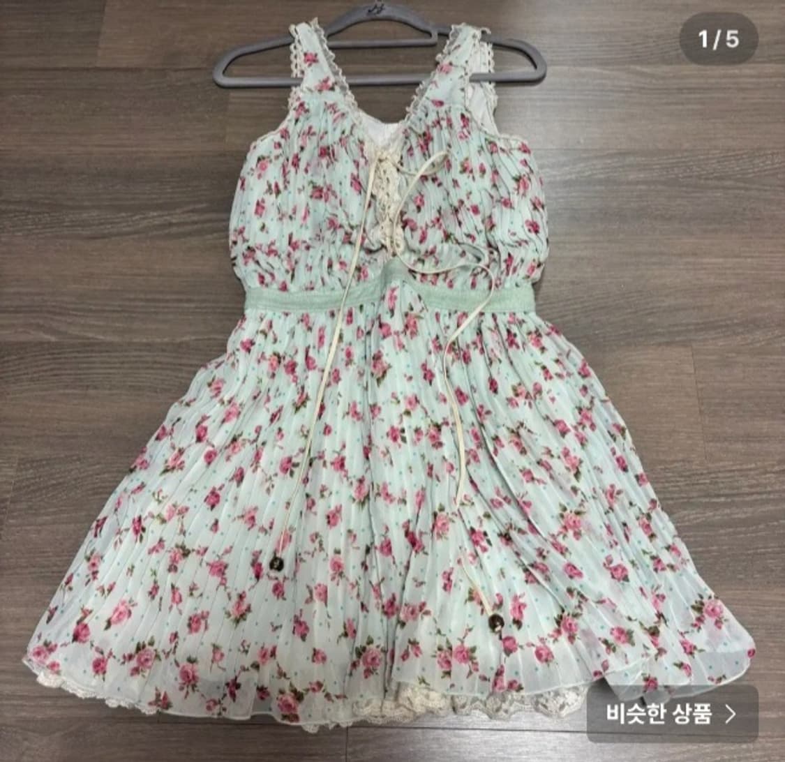 리즈리사 민트 플로럴 원피스 히메갸루 모리걸 빈티지 액시즈팜 상품이미지1