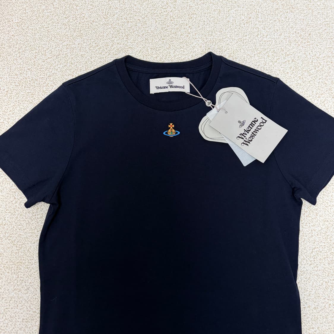 비비안웨스트우드 ORB 페루 코튼 반팔 티셔츠 네이비 상품이미지2