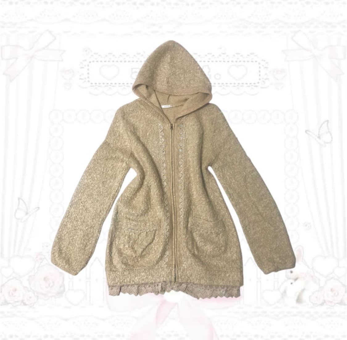 엑시즈팜 히메라떼갸루 니트 후드집업 상품이미지1