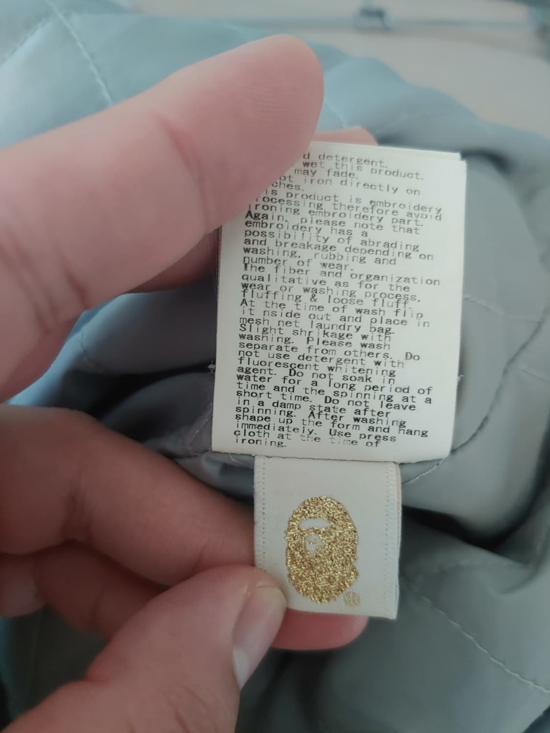 [L] 베이프 그레이 1ST 황계 카모 퀄티드 퍼 샤크후드집업 상품이미지6