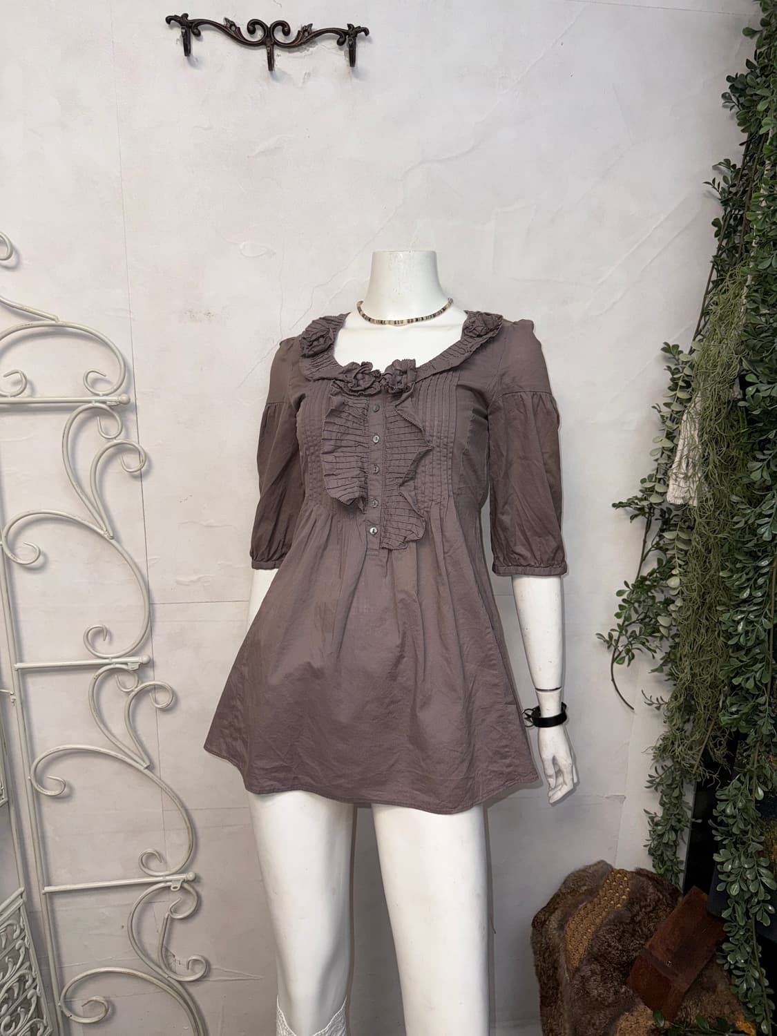 Calvin Klein ash purple ruffle flower bl 상품이미지2