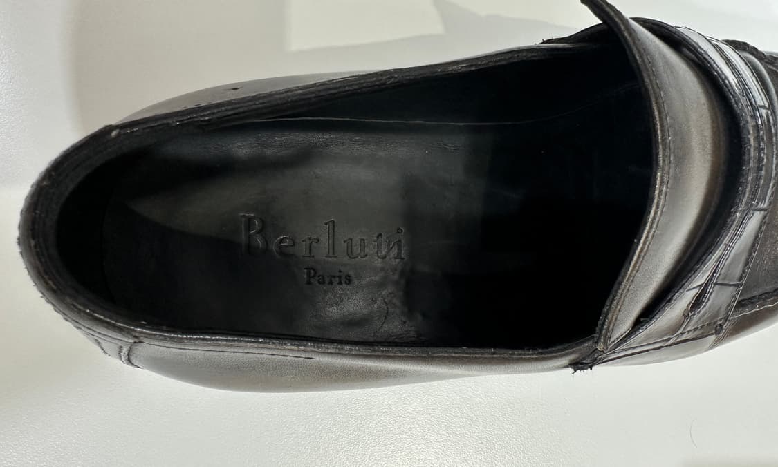 벨루티 가죽 로퍼 악어가죽 트림  상품이미지6