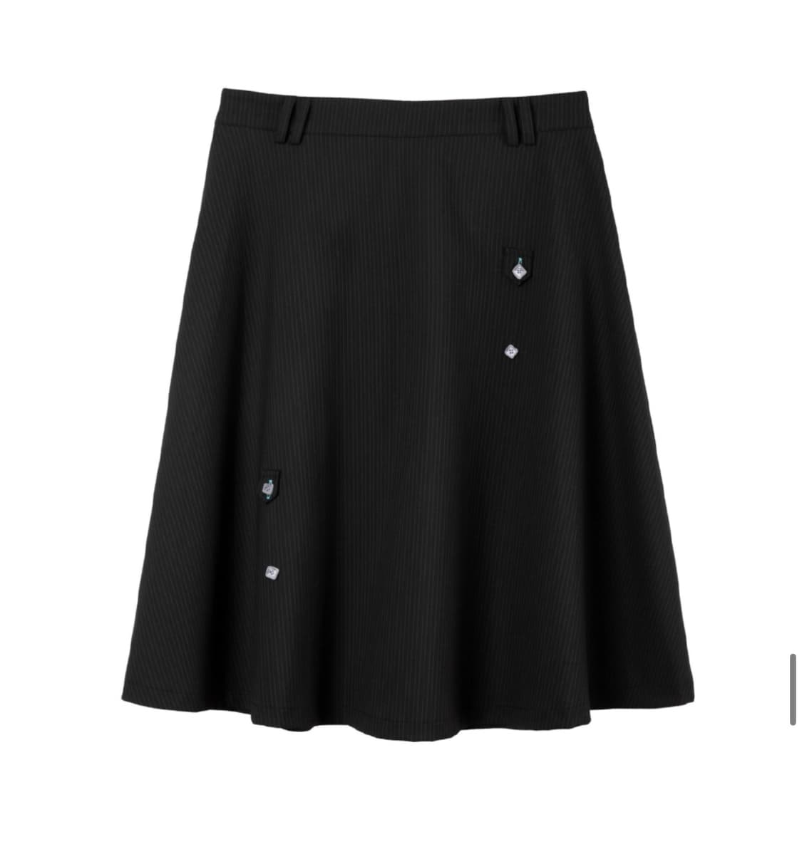 헤레틱 BUTTON FLARED SKIRT 블랙 상품이미지2