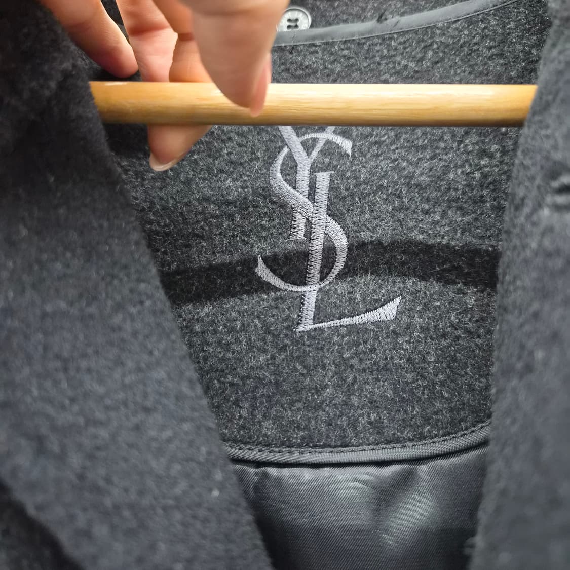 입생로랑 빈티지 루즈핏 울 코트 여성 M 상품이미지5