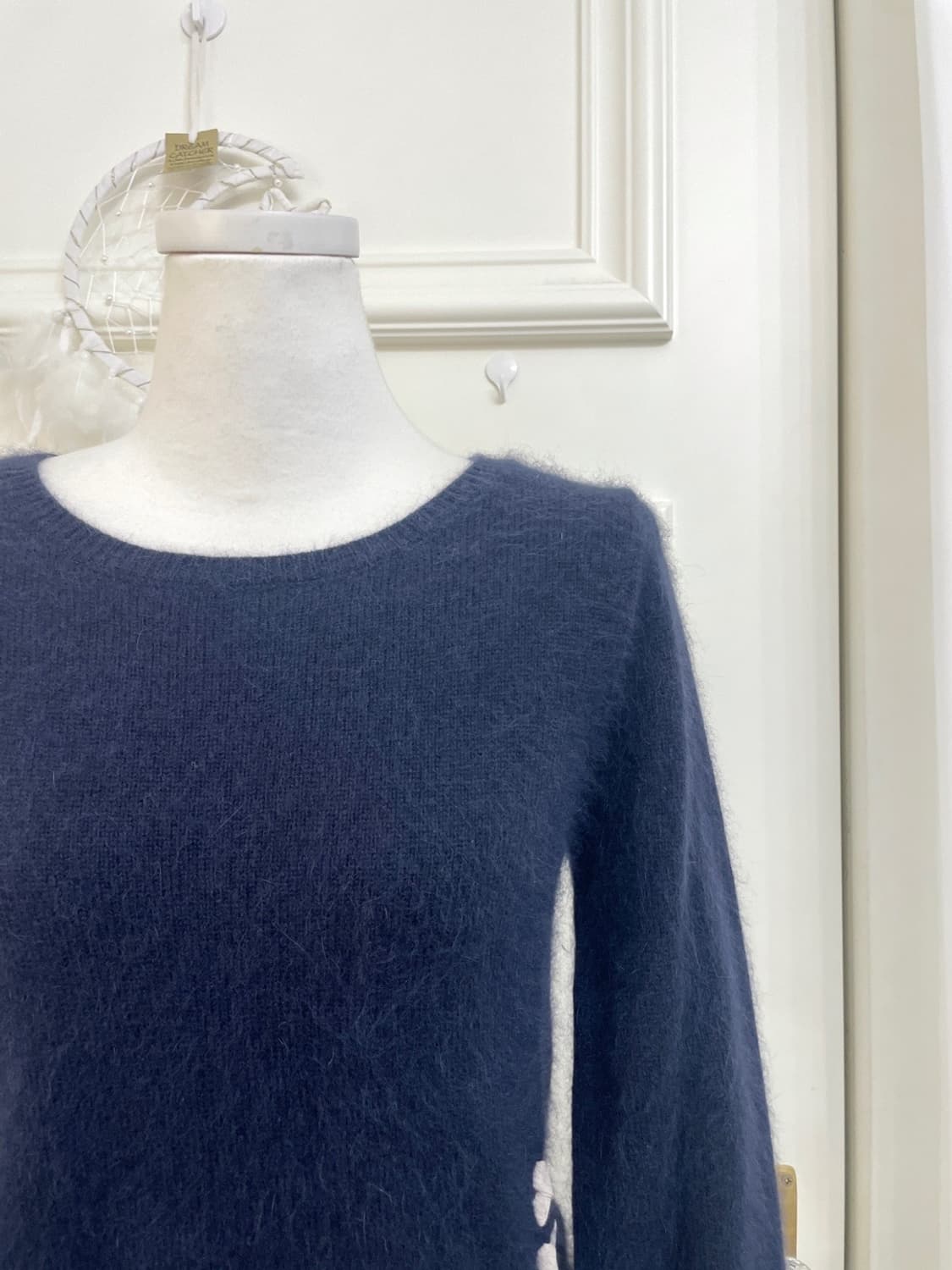 navy angora lovely bow point knit top 상품이미지6