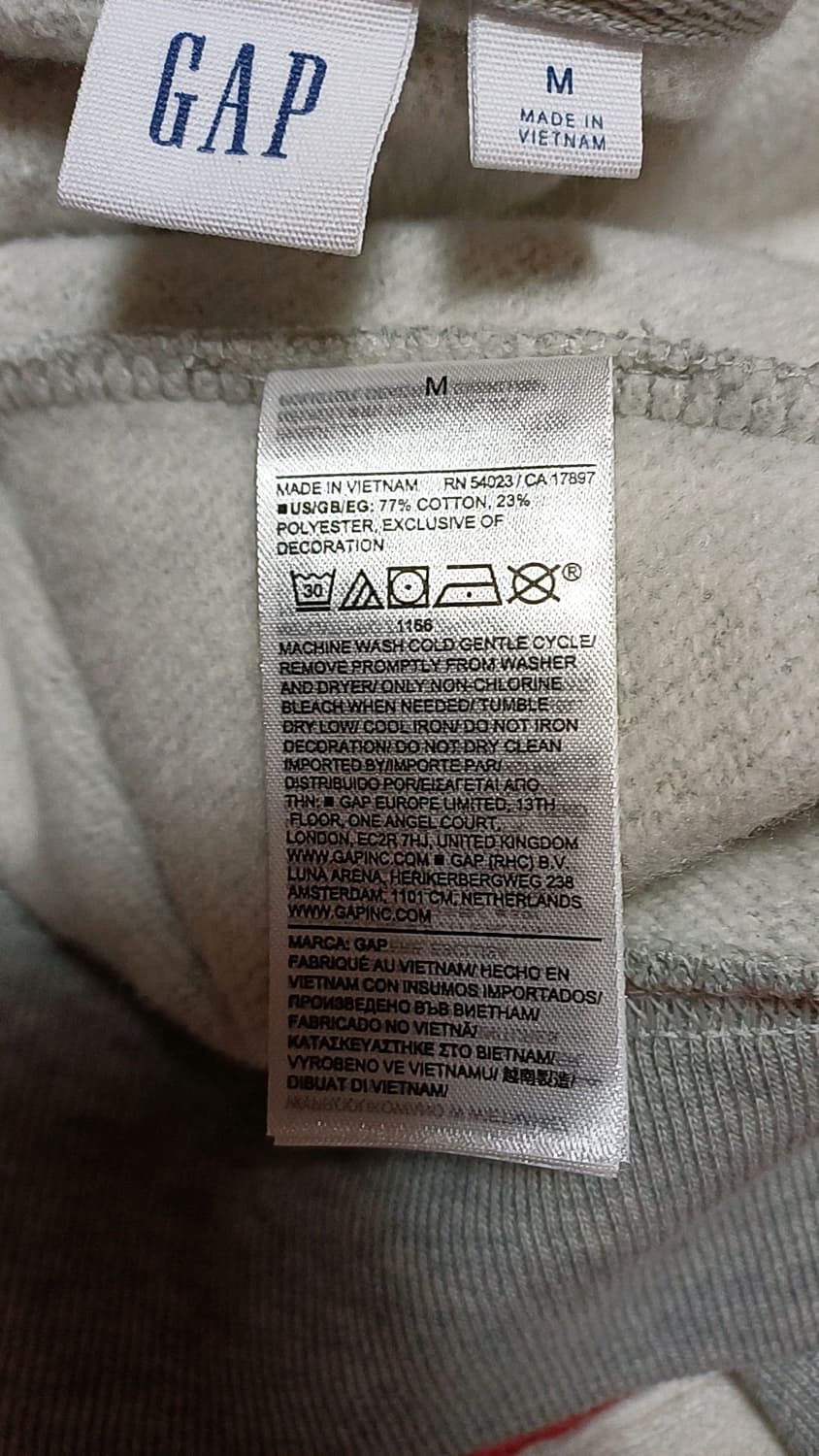 GAP 오버핏 기모후드집업 M 여성77 가슴56 기장65 상품이미지4
